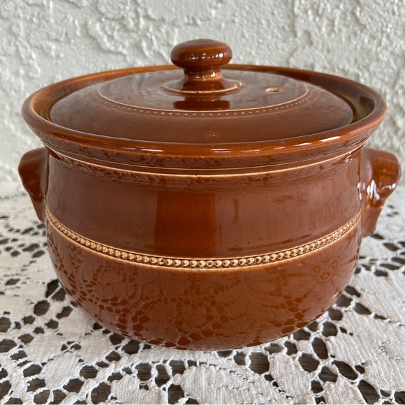Rare Vintage Langley Pottery 1.5 pint British HotSpot Ovenware Crock/Pot - Picture 1 of 12